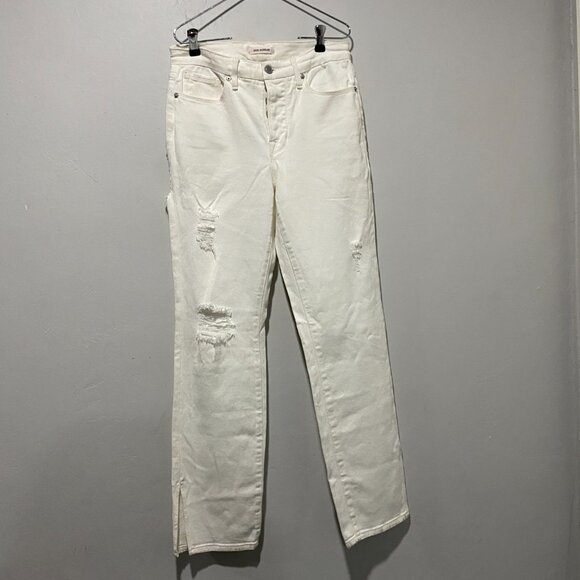 Good American Good Boy White Distressed Jeans 6 - Picture 2 of 8